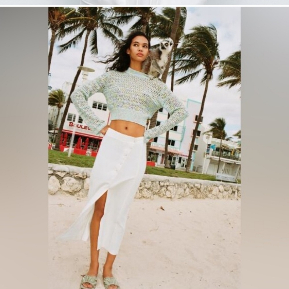 Zara NWT crochet sweater top M